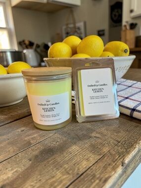 Lemon Clean Duo | 9oz Kitchen Lemon Candle & Wax Melts | Citrus Fresh
